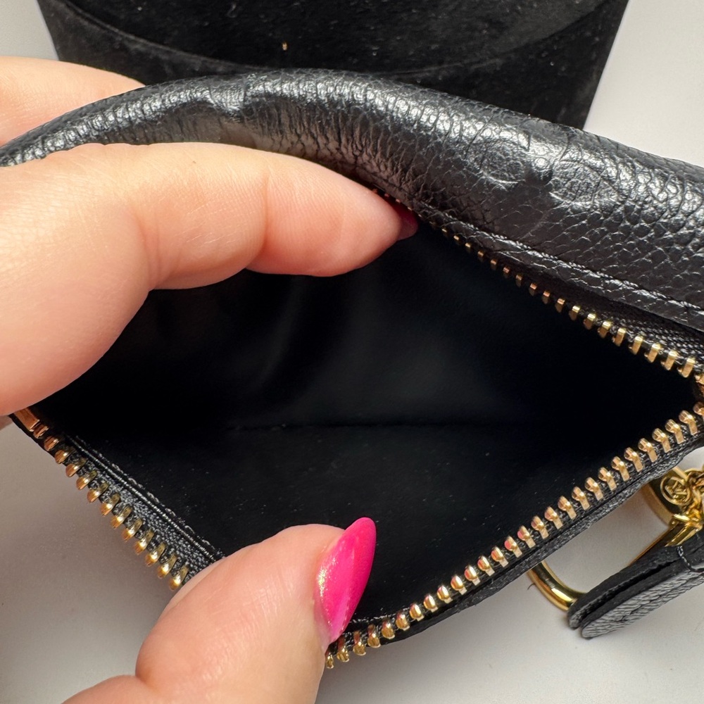 SOLD Louis Vuitton Black Key Pouch Wallet Empreinte Noir Leather w/ Key Ring - Picture 5 of 13